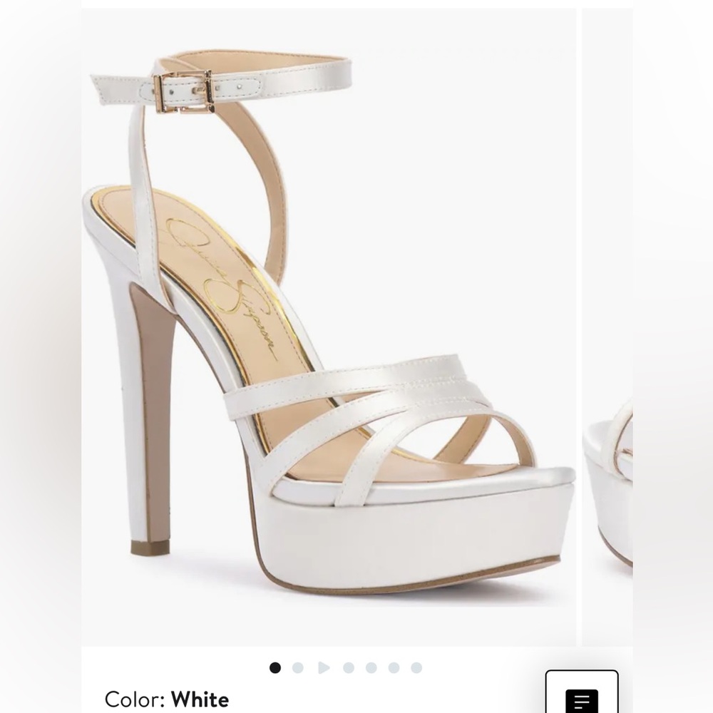 Jessica Simpson Balina White Ankle-Strap Platform Sandals size 9.5